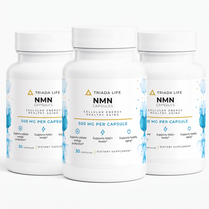 Three bottles of TRIADA LIFE NMN Capsules 500 mg, the 3 Month Supply